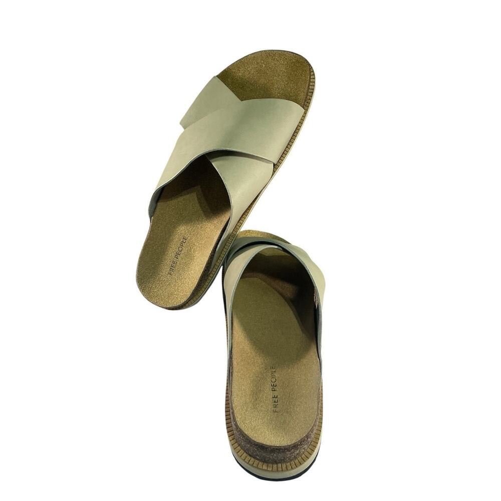 FREE PEOPLE Womens Sidelines Footbed Slides Sandals Sz 40 US 9 CrissCross Tan - Picture 7 of 10